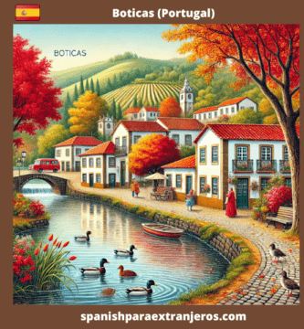 Aquí tienes una ilustración de Boticas en pleno otoño, mostrando su paisaje encantador y sus colores cálidos. Los detalles del río, los árboles y las casitas tradicionales capturan la esencia tranquila y acogedora del pueblo. ¡Espero que disfrutes de esta representación visual!