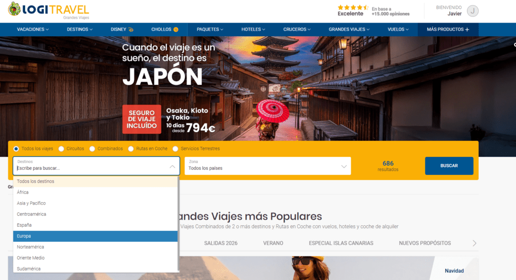 Logitravel- Planear ruta